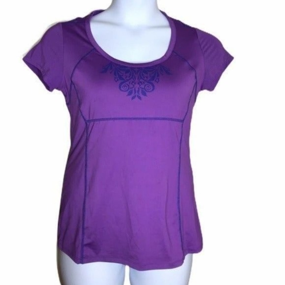 Athleta Activewear Workout Top Purple Wicking Pockets Medium M - Picture 1 of 5